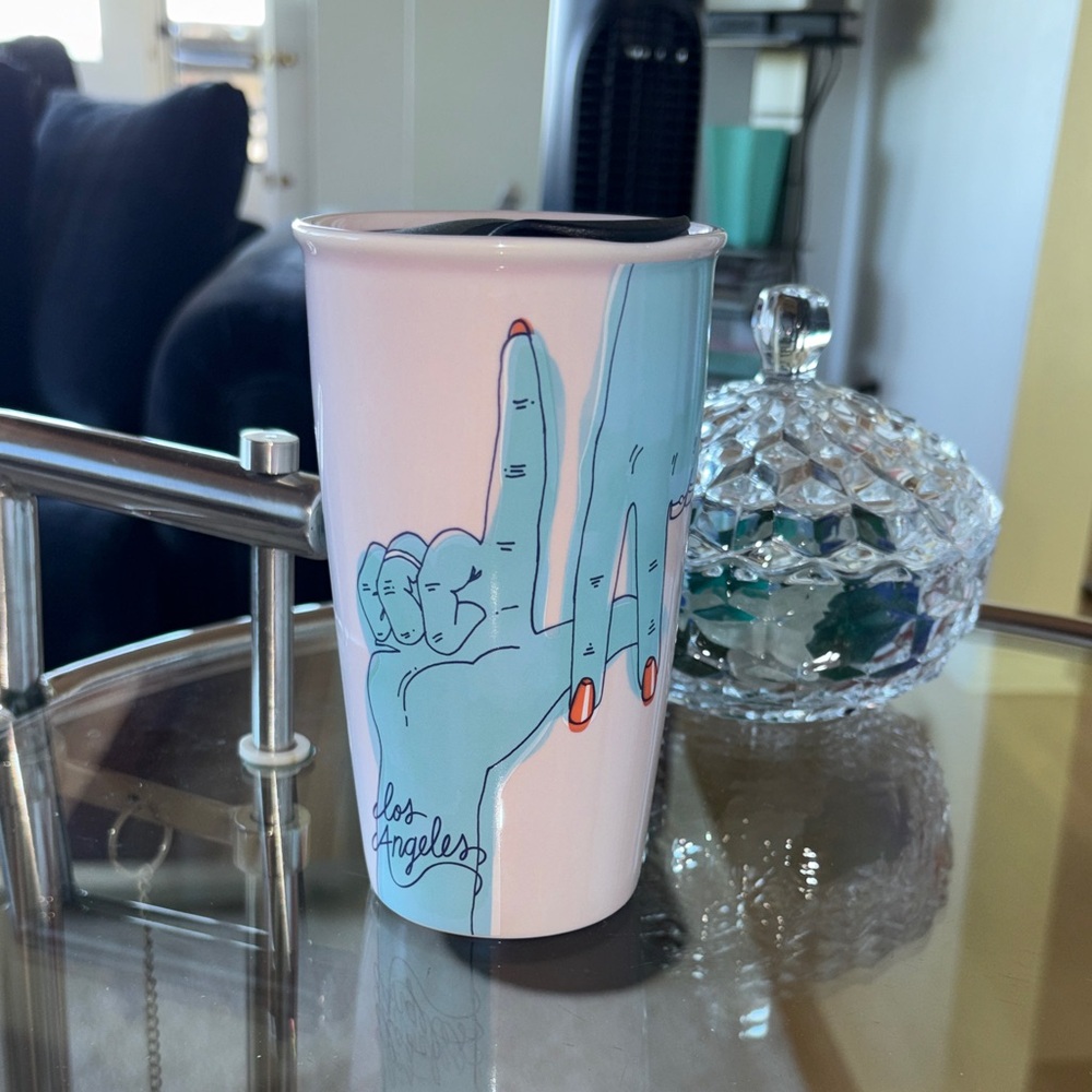 ☕️Starbucks Los Angeles Pink & Teal Illustrated Tumbler